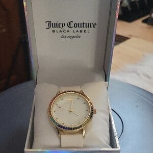 Juicy Couture Gold Watch with Rainbow Accents